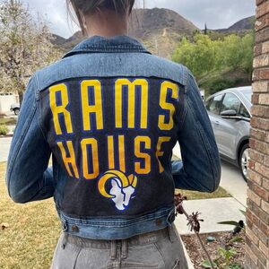 LA Rams House Upcycled  Jean Jacket Denim upcycled
